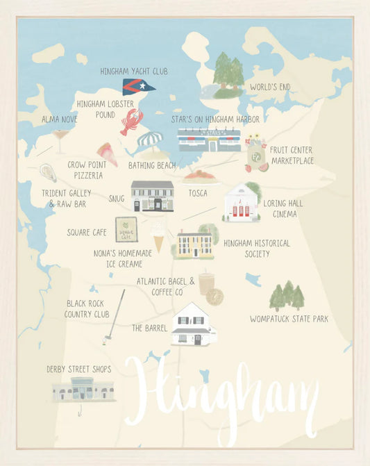 Hingham Map Print 5x7