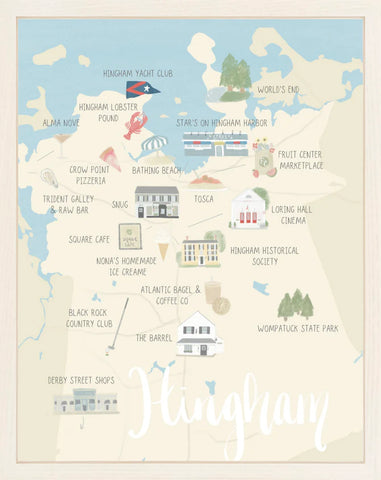 Hingham Map Print 8x10