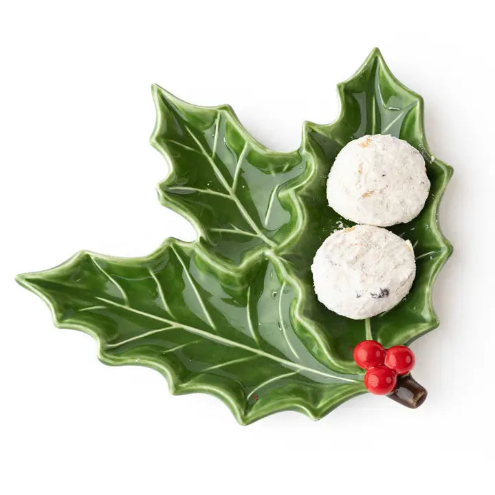 Holly Sprig Dessert Plate