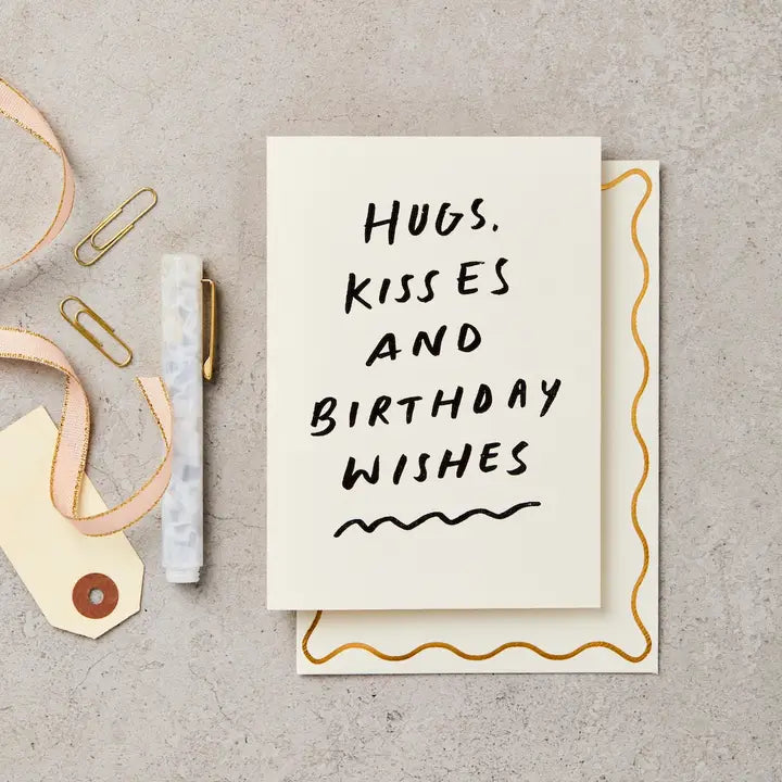 Handwritten Hugs, Kisses and Birthday Wishes