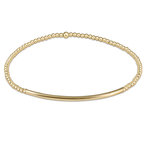 Gold Bliss Bar Textured Bead Bracelet 2mm