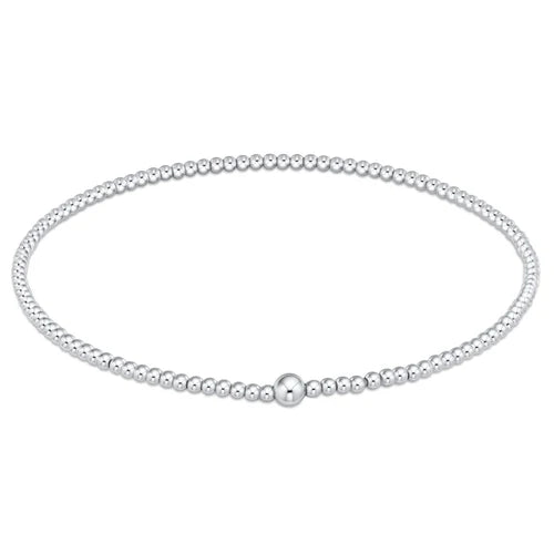 Classic Sterling Beaded Bangle 2mm