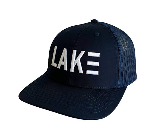 Navy Hat with LAKE in white letters