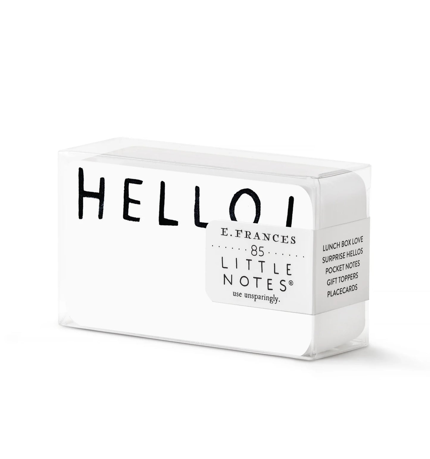 little note cards with the word hello! in black on the top