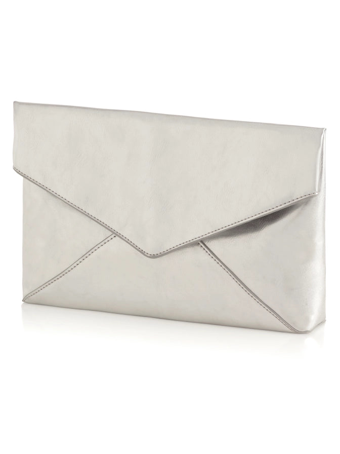 Maddie Envelope Clutch_ Silver