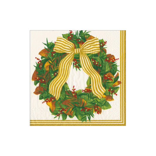 Magnolia Wreath Cocktail Napkin