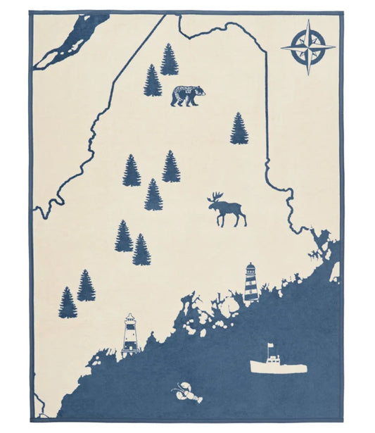 Maine Map Blanket