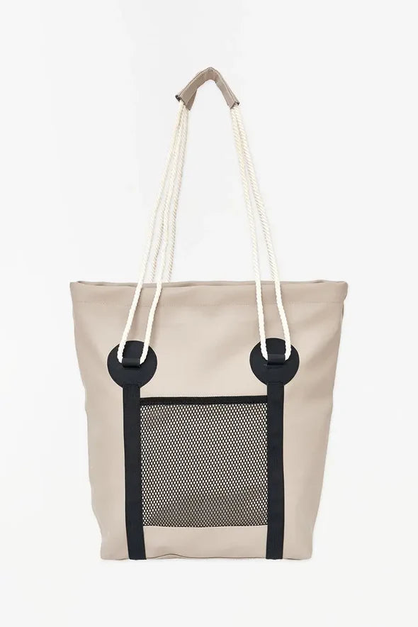 Beige Tote with Mesh
