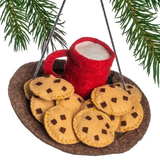 Milk and Cookie Felt Ornament