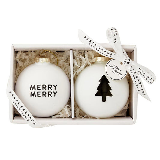 Merry Merry + Tree Ornaments (Set of 2)