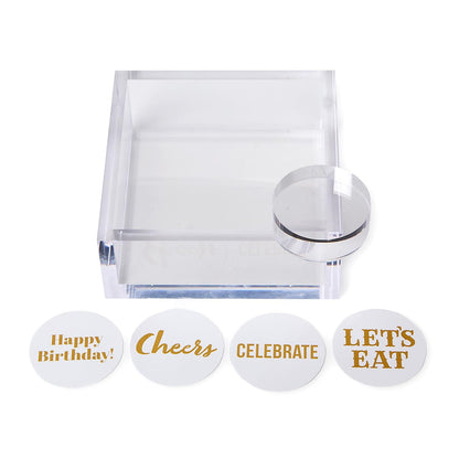 Clear Acrylic Napkin Holder with Weight