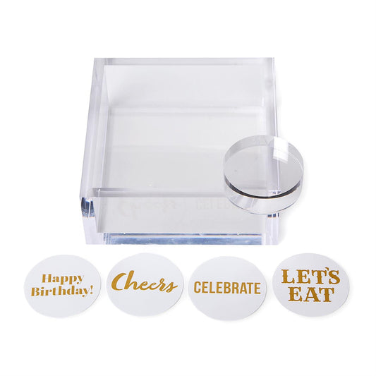 Clear Acrylic Napkin Holder with Weight