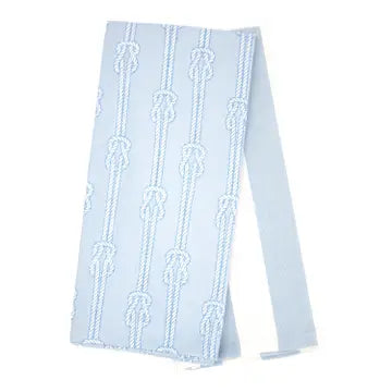 Light blue towel with white nautical knot design