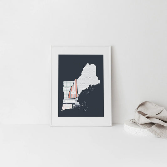 New England Map Print