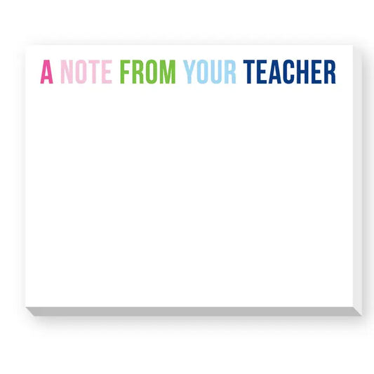 A Note From Teacher Notepad