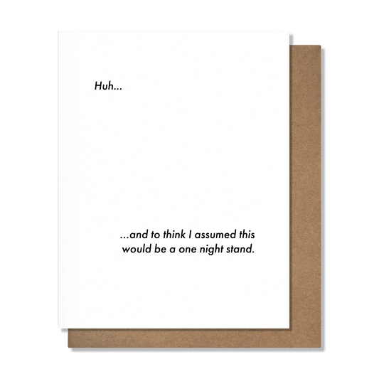 White card with black words on the top left and bottom right