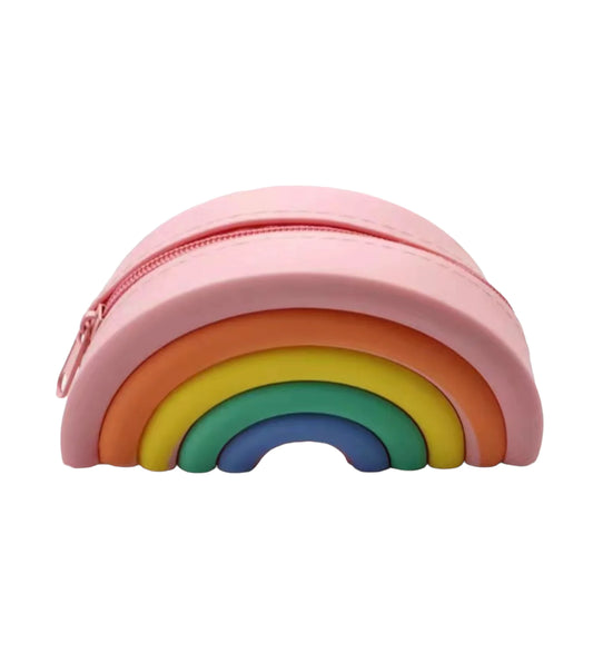 Small rainbow coin purse in pastel