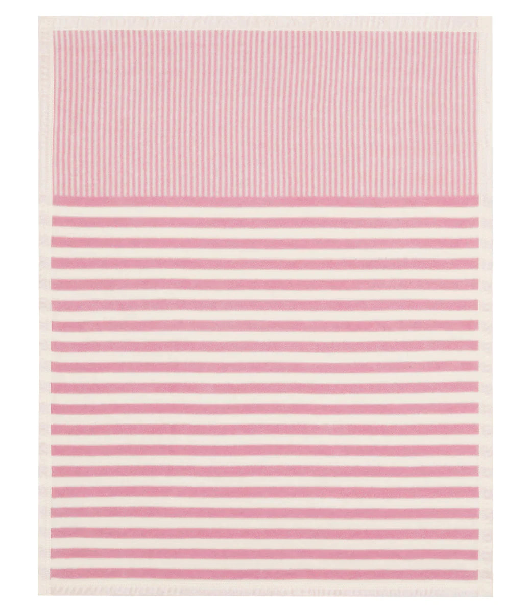 White and Pink Stripe Blanket