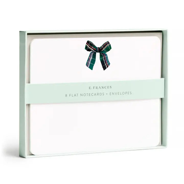 Plaid Bow Flat Notecard Set