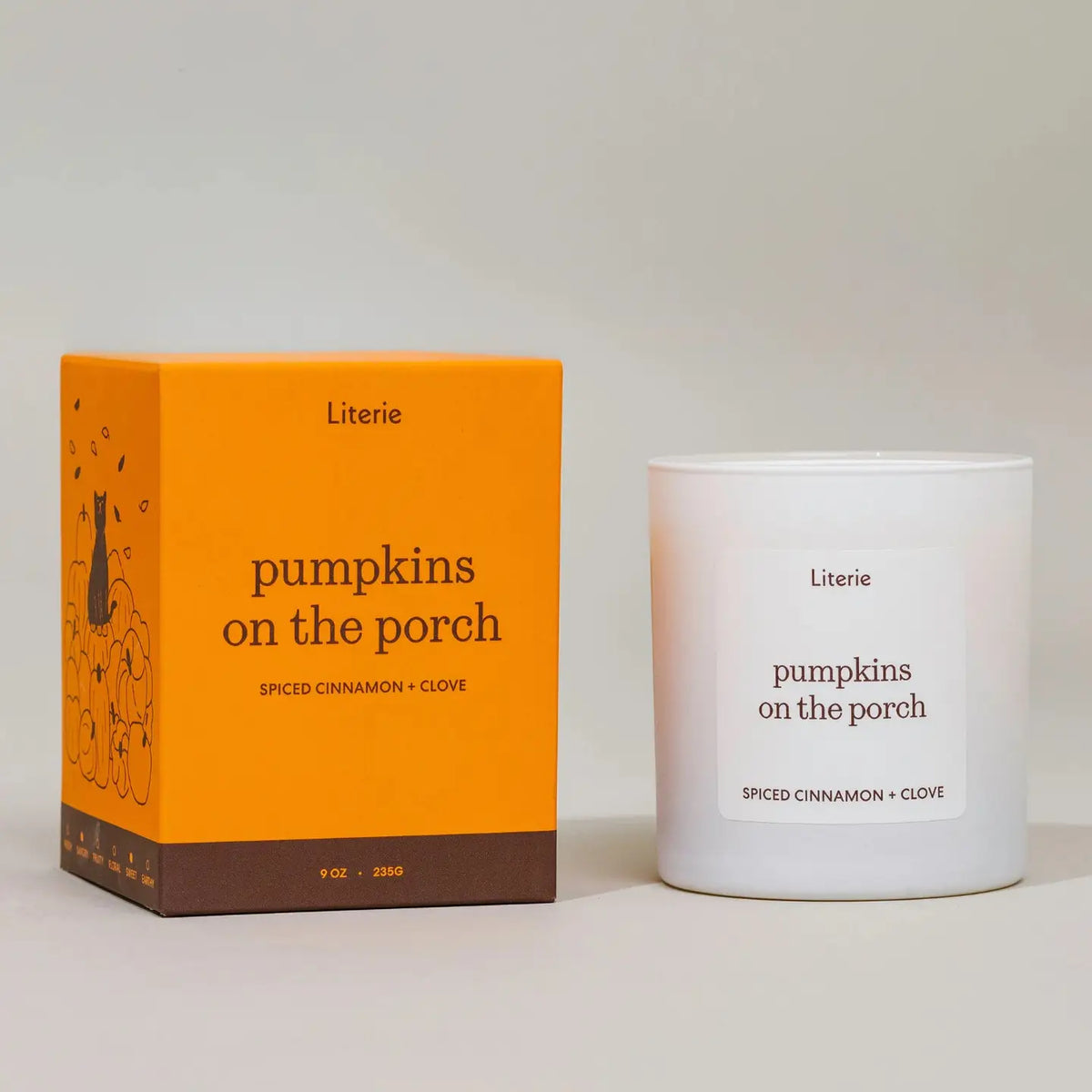 Pumpkins on Porch Candle