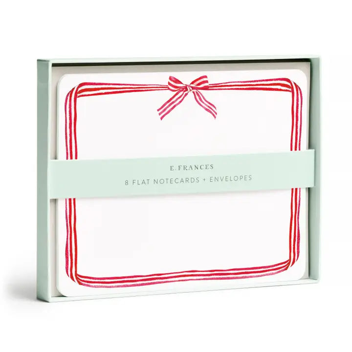 Red Ribbon Flat Notecard Set