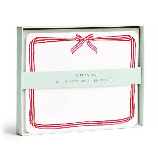 Red Ribbon Flat Notecard Set