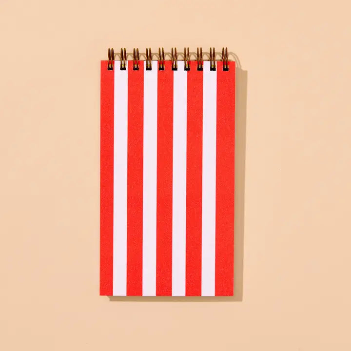 Red Stripe Pattern Small Spiral Notebook