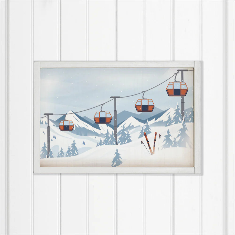 Alpine Lift Wooden White Tray