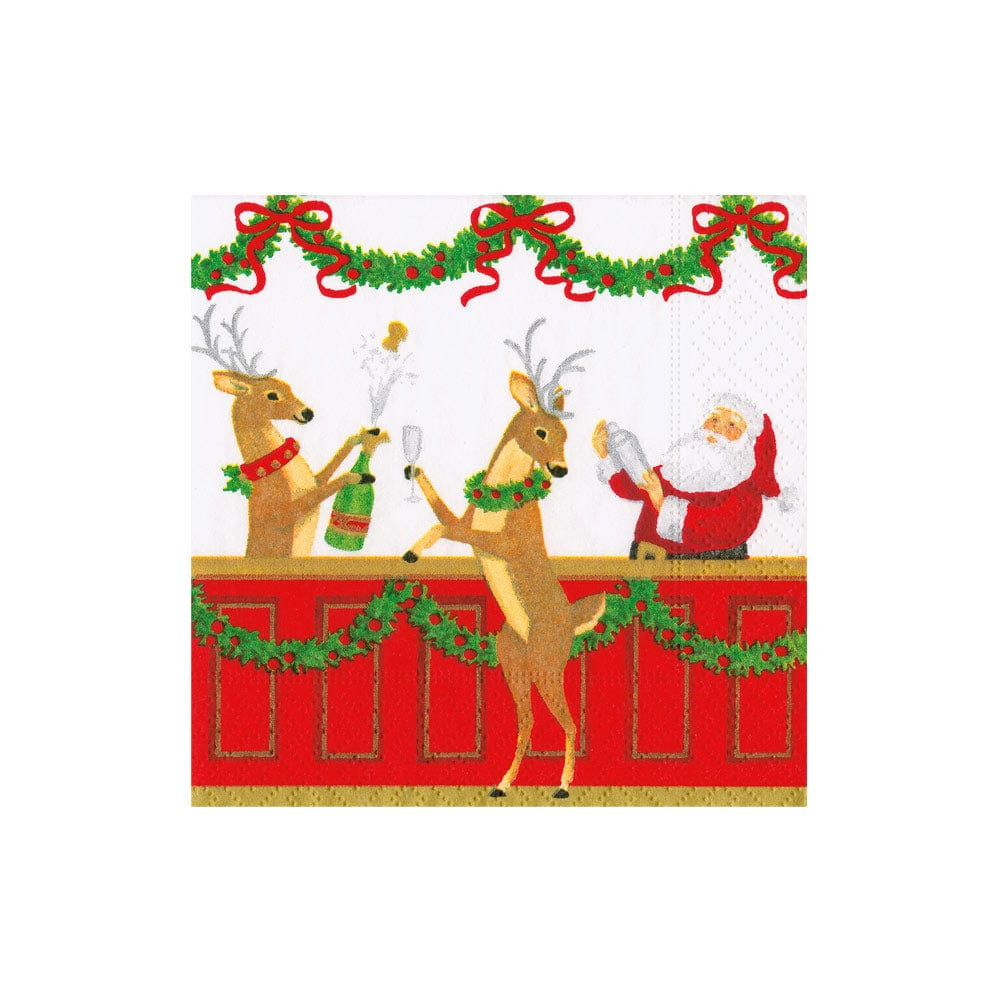 Santa's Bar Cocktail Napkin