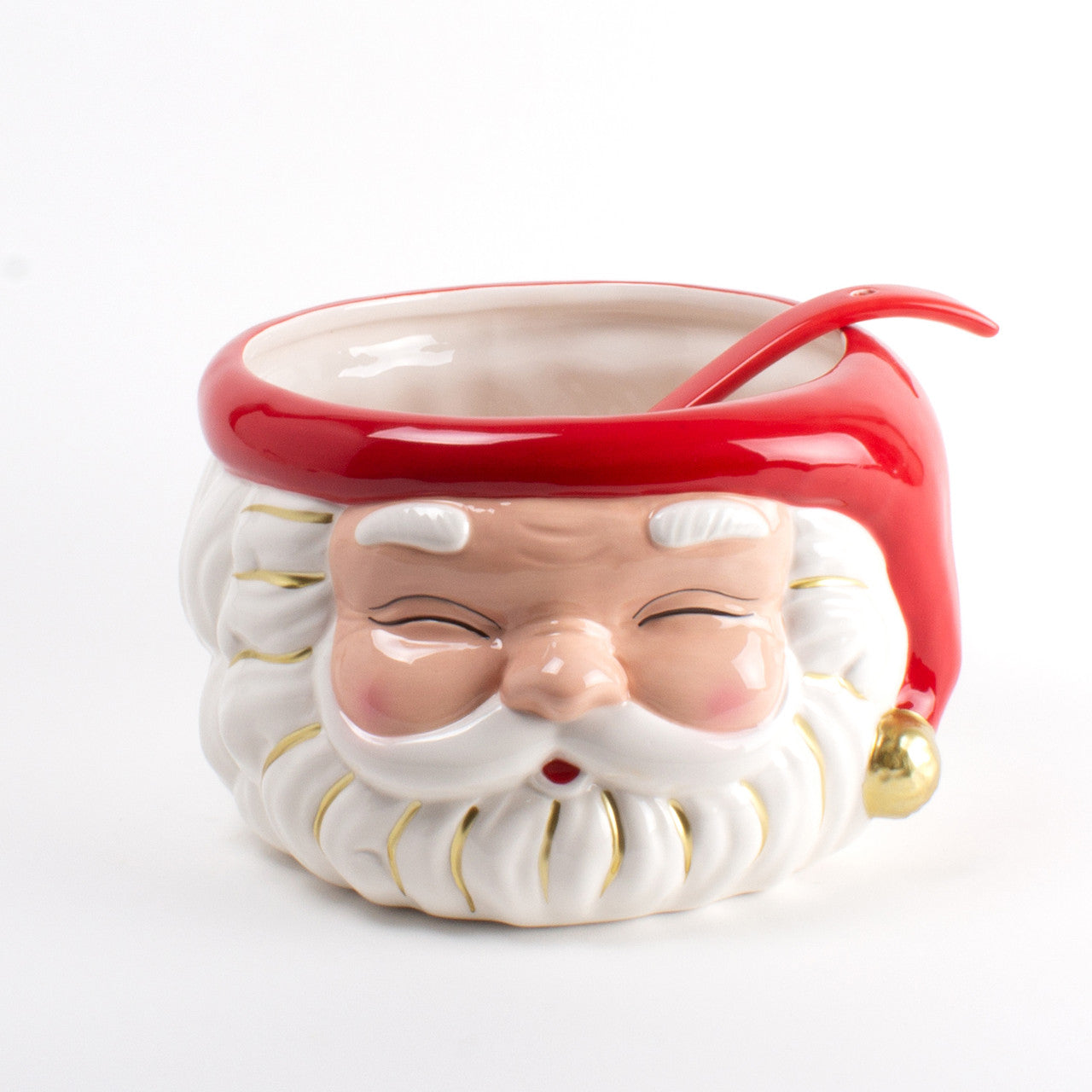 Red Santa Punch Bowl with Ladle