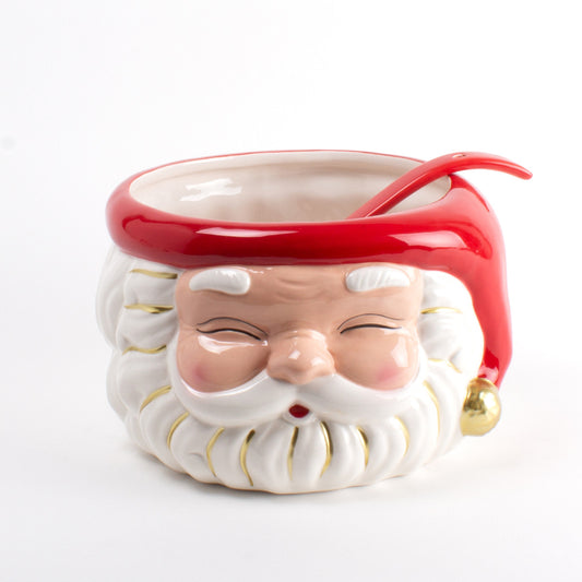 Red Santa Punch Bowl with Ladle