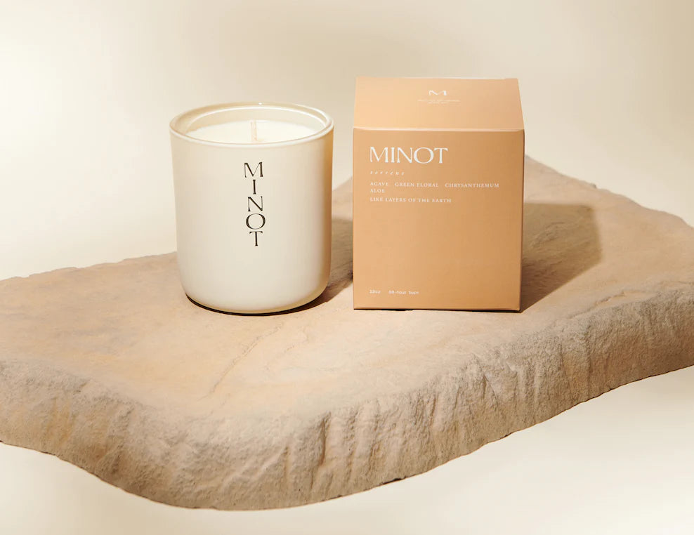minot candle and candle box with neutral background _ terrene mini
