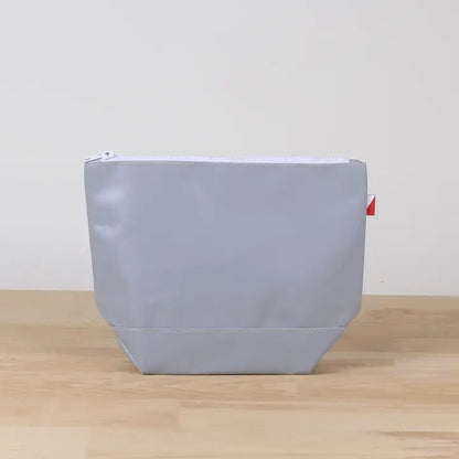 Water Resistant Gray Pouch with white zipper