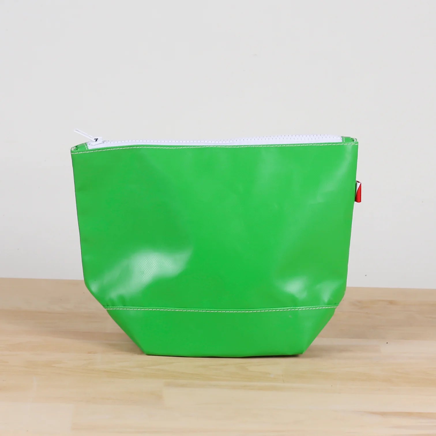 Green Pouch.  Water Resistant with white zipper