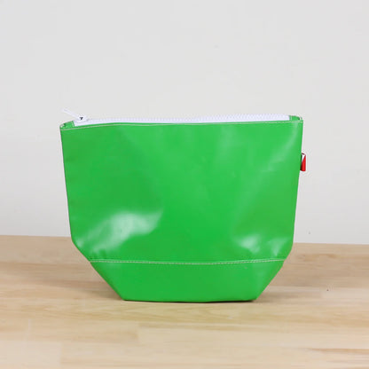 Green Pouch.  Water Resistant with white zipper