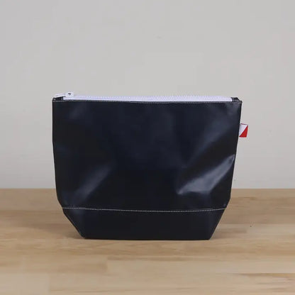 Water Resistant Navy Pouch with white zipper
