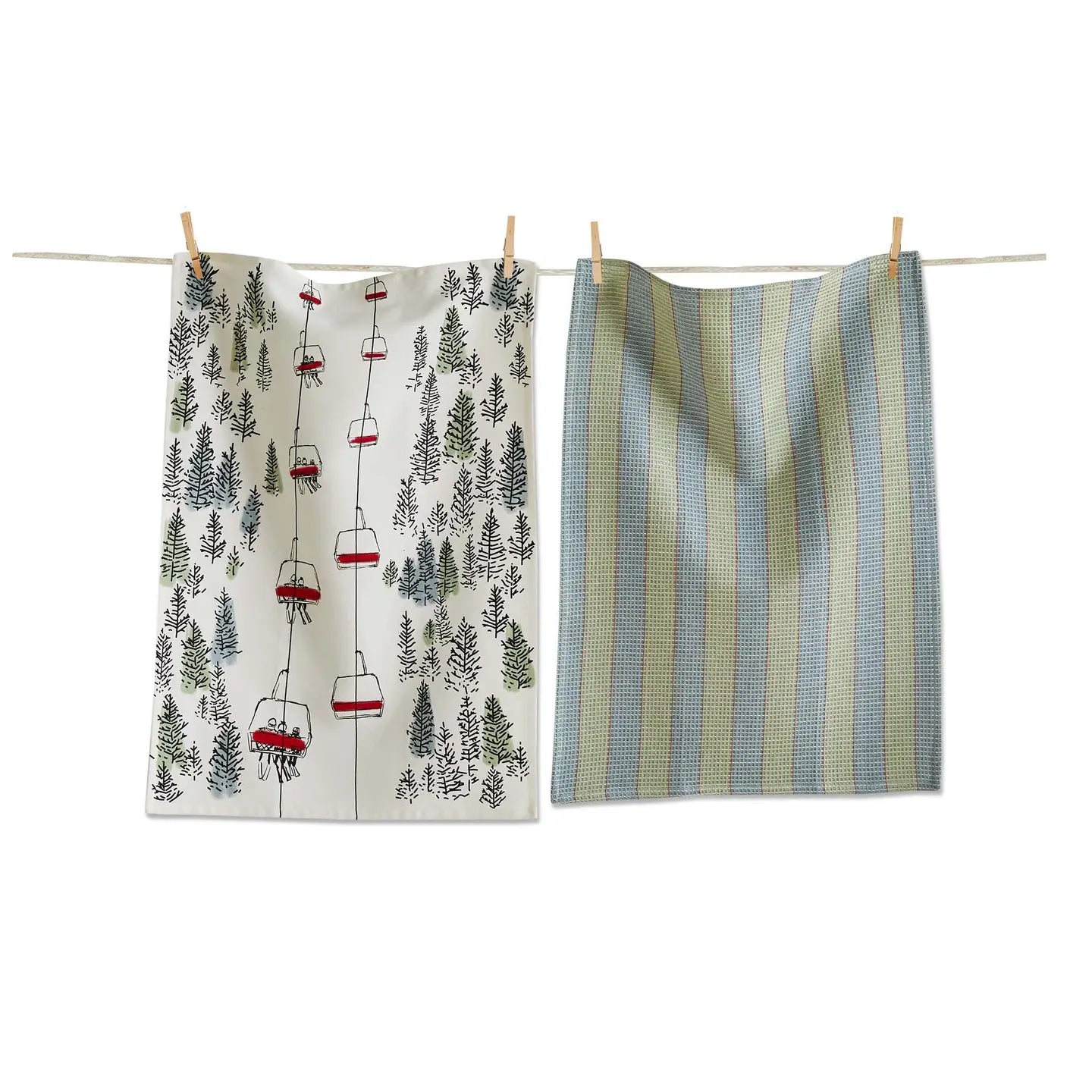 Christmas Ski Lift Towel  (Set of 2)