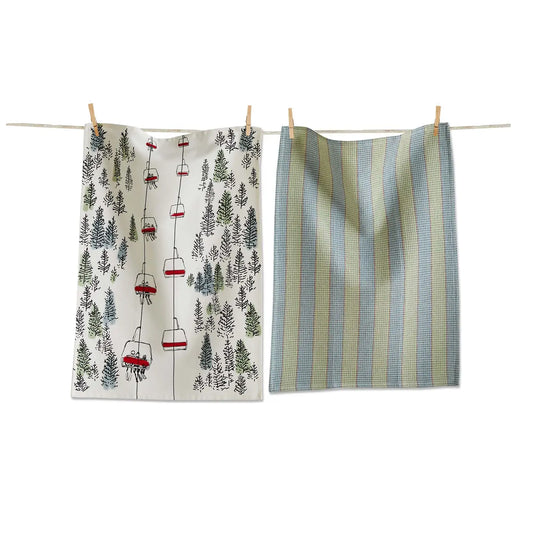 Christmas Ski Lift Towel  (Set of 2)
