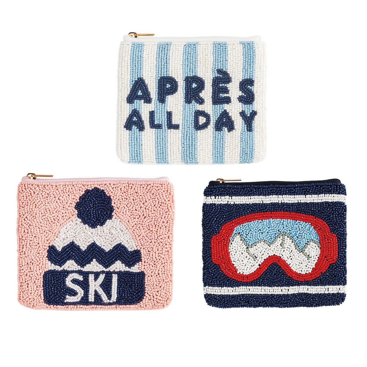 Ski Beaded Pouch