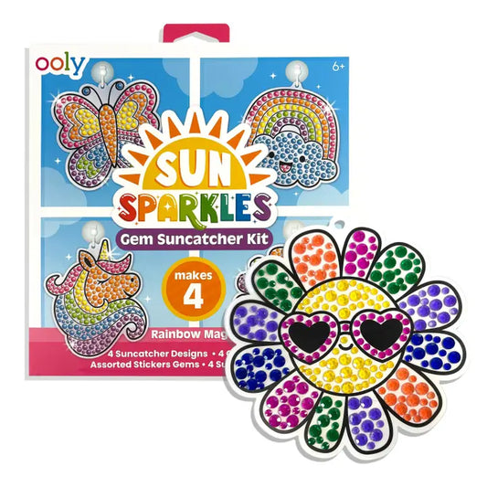 Sun Sparkles Gem Suncatcher Kit packaging with colorful design and 'olly' branding.
