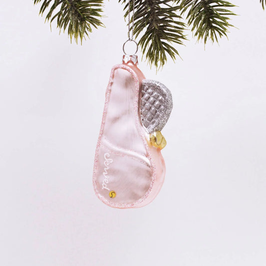 Pink tennis case with racket ornament