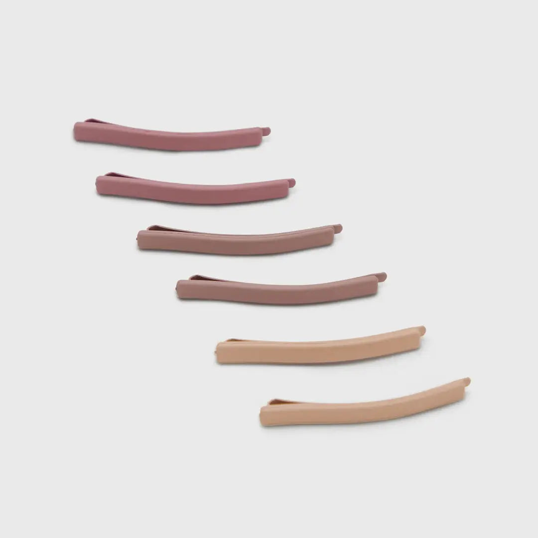 Flat bobby pins.  terracotta in color