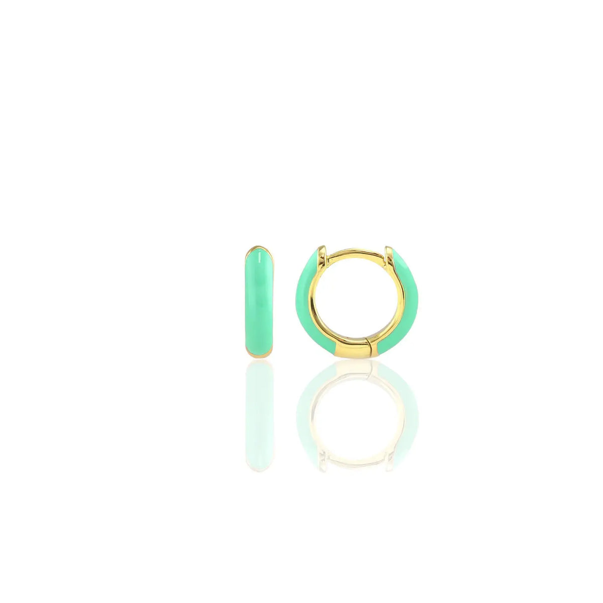 Enamel Huggie Earrings