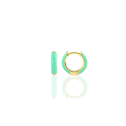 Enamel Huggie Earrings