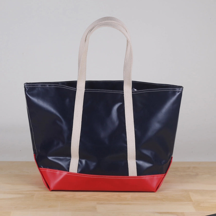 Big Sur Splash Tote _ Navy Red