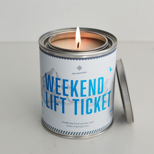 Weekend Life Ticket Ski Candle