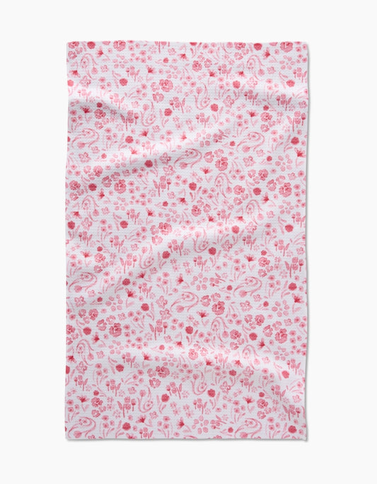 White background with small dainty light pink flowers