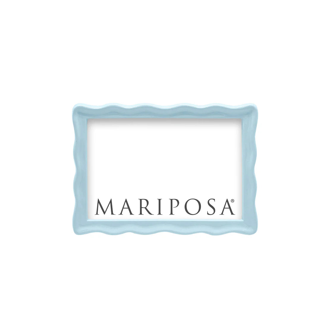 Horizontal wavy light blue frame