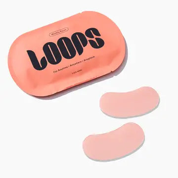 'Weekly Reset' single use eye mask by Loops in a oval-shaped peach package