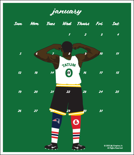 Boston Sports Jewel Calendar